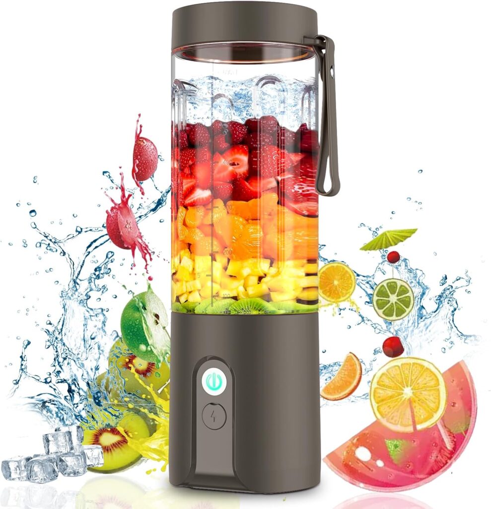 2024 [Upgrade] Portable Blender, Blender for Shakes and Smoothies, Personal Blender, 4500mAh battery operated blender, 11.1V powerful blender 20OZ cups with 10 Blades for Kitchen, Traveling