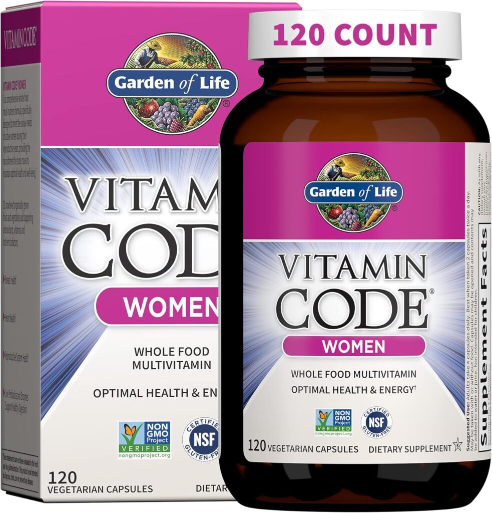 Garden of Life Multivitamin for Women, Vitamin Code Womens Multi - 120 Capsules, Whole Food Womens Multi, Vitamins, Iron, Folate not Folic Acid Probiotics for Womens Energy, Vegetarian Supplements