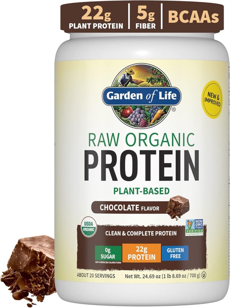 Garden of Life Vegan Protein Powder - 22g Raw Plant Protein, BCAAs, Probiotics Digestive Enzymes - Gluten-Free, Non-GMO, Lactose Free - 1.5 LB