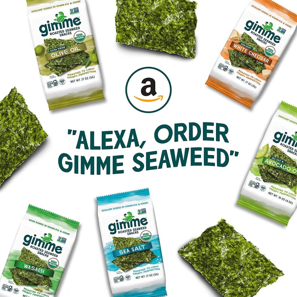 Gimme Seaweed - White Cheddar - 6 Count - Organic Roasted Seaweed SheetsKeto, Vegan, Gluten Free - Great Source of Iodine Omega 3’s - Healthy On-The-Go Snack for Kids Adults