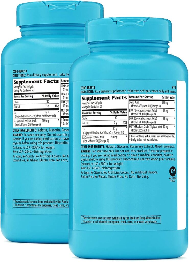 GNC Total Lean Premium CLA 3-6-9 | Improves Body Composition Muscle Tone, Fuels Energy without Stimulants, Supports Cardiovascular Joint Health | 120 Softgel Capsules