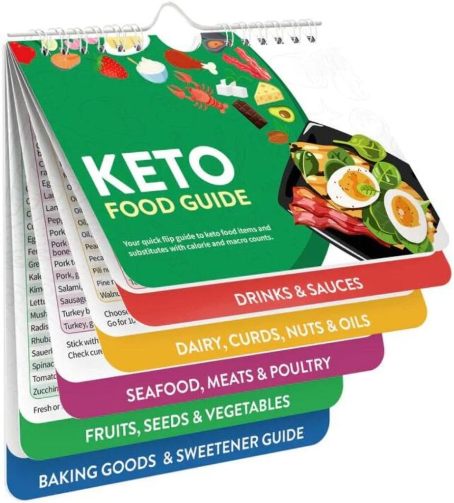 Keto Food Guide Cheat Sheet Magnets Booklet - Essential Guide for Beginners Dummies - Magnetic Food List, Meal Planning, Recipes, and Weight Loss Tips - Perfect Low Carb Ketogenic Companion