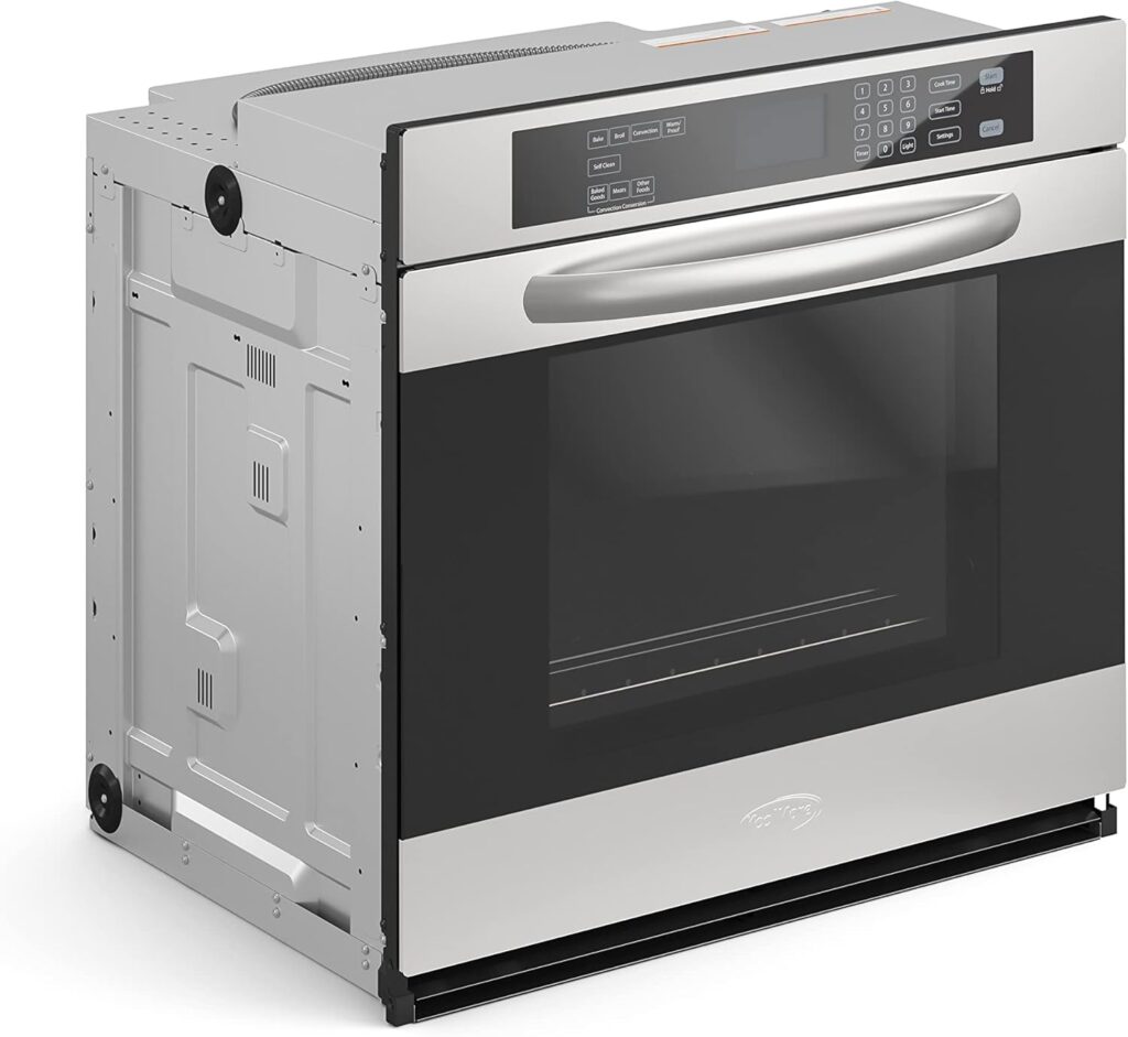 KoolMore KM-WO30D-SS 30-Inch Electric 5 Cu.Ft. Premium Double Wall Quiet, Rapid Convection, 7 Cook and Baking Modes, Dual Large Capacity Ovens, Stainless-Steel Unit, Self-Cleaning, Silver