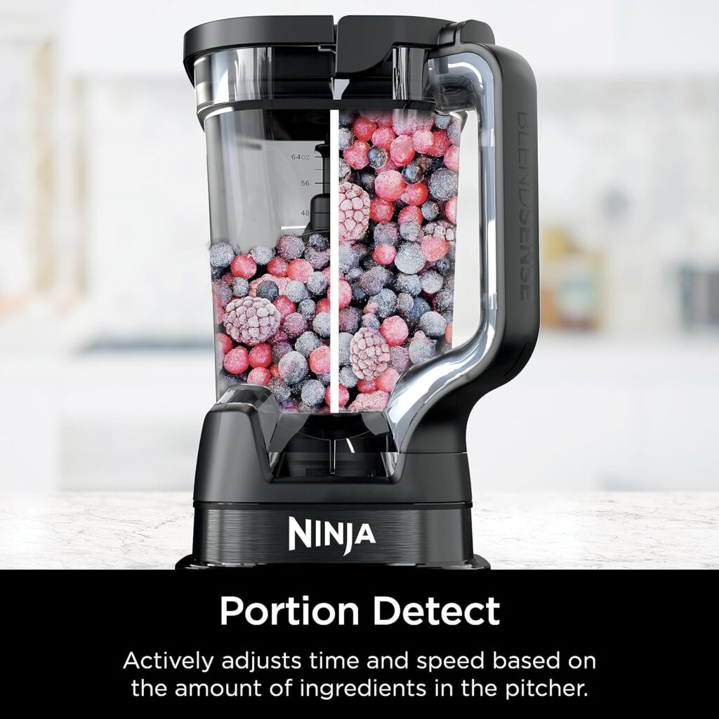 Ninja Detect Power Blender Pro + Personal Single-Serve, BlendSense Technology, For Smoothies, Food More, Compact Kitchen Countertop, 1800 P-Watts, 72 oz. Pitcher, (2) 24 oz. To-Go Cups, Black, TB301