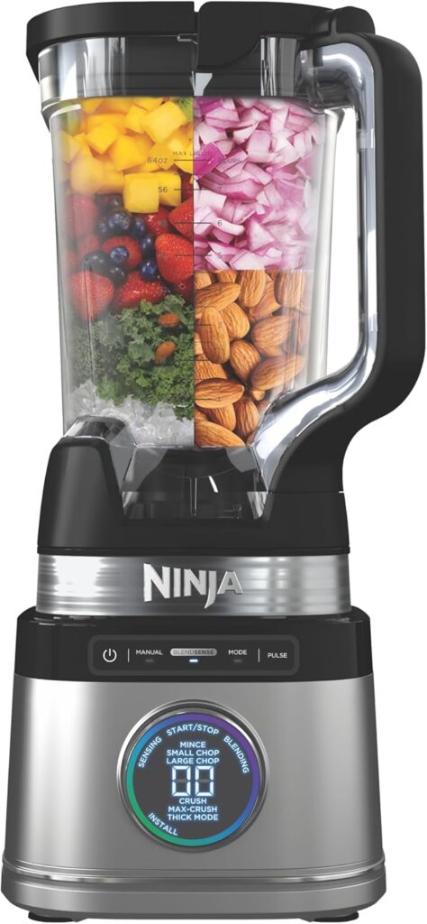 Ninja TB201 Detect Power Blender Pro, BlendSense Technology, For Smoothies, Shakes More, 1800 Peak Watts, 72 oz. Pitcher, Blender, Black