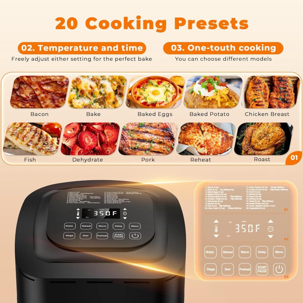 Nuwave Brio 10-in-1 Air Fryer 7.25Qt with Patented Linear T Thermal Technology for Crisping, Roasting, Dehydrating, and Reheating Non-Stick, Dishwasher Safe Basket, and App with 100+ Recipes - Black