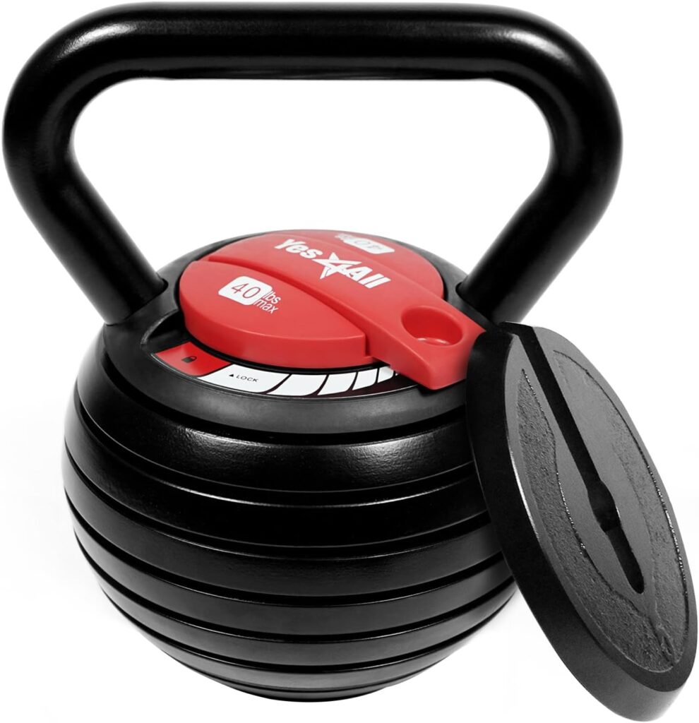 Yes4All Kettlebell Weights Cast Iron/Kettlebells Powder Coated - Strength Training, Home Gym, Full-body Exercises