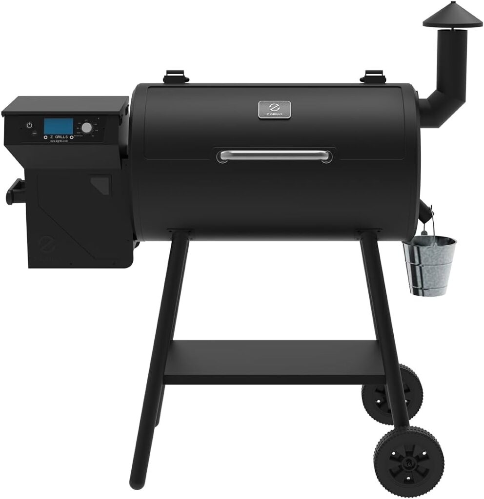 Z GRILLS ZPG 550B2 2024 Upgrade Wood Pellet Smoker, 8 in 1 BBQ Grill with Latest PID Technology LCD Controller, Auto Temperature Control, Meat Probe, 553 sq in Black