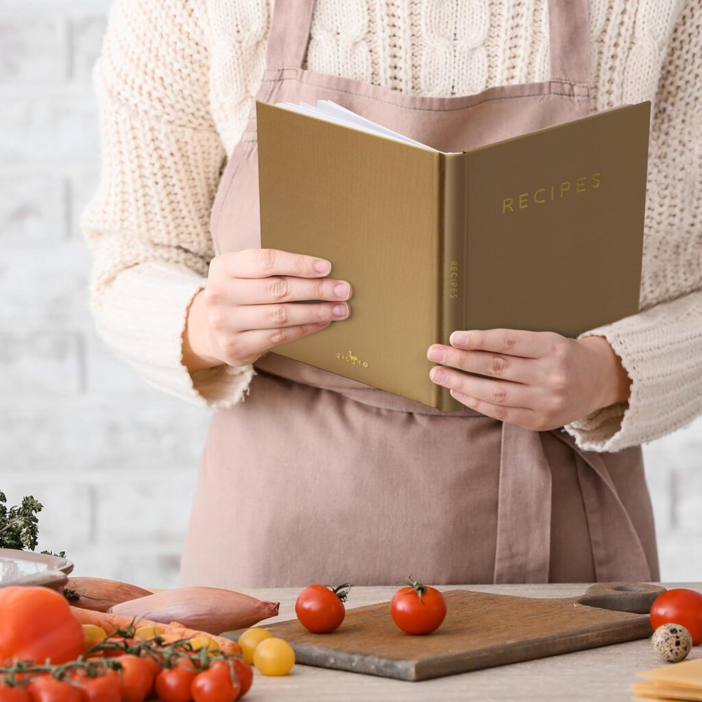 ZICOTO Aesthetic Blank Recipe Book with Waterproof Cover - The Perfect Recipe Notebook To Write In Your Own Recipes - Simplified Blank Cookbook to Organize Your Recipes